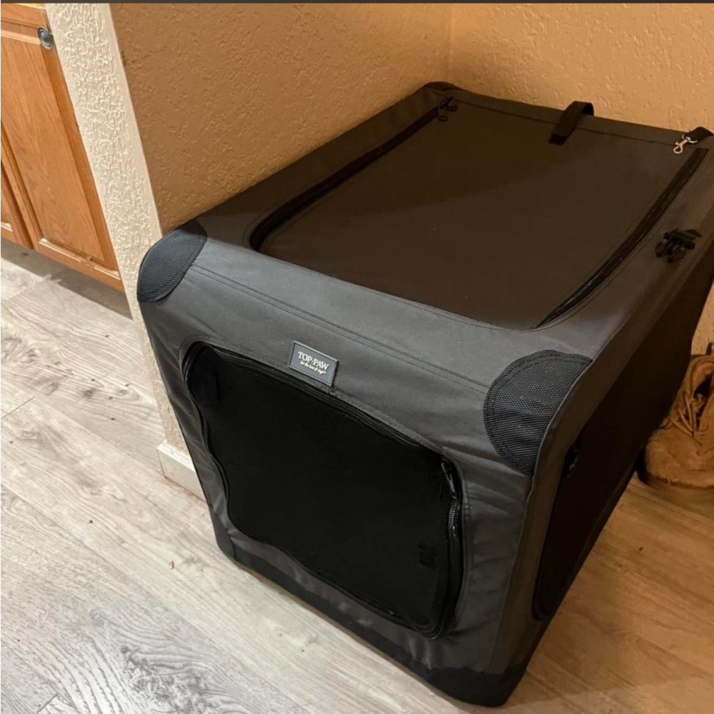 Top Paw Gray Portable Soft-Sided Pet Crate